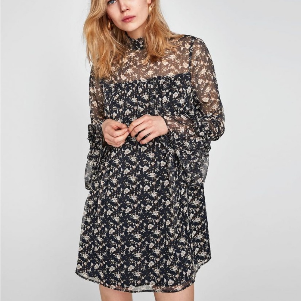 Zara Frilled Floral Dress